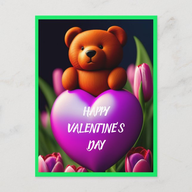 Valentine's Day Teddy Bear postcard (Front)