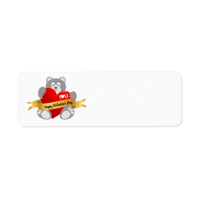 Valentine's day teddy bear Return Address Label (Front)