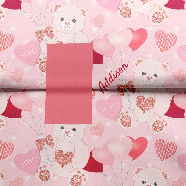 Valentine's Day Teddy Bear XOXO Heart Pattern Tissue Paper (Creator Uploaded)