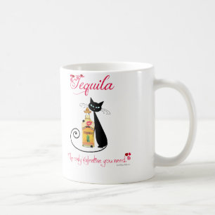 Valentine's Day Tequila Cat Coffee Mug
