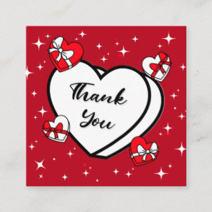 Valentine's Day Thank You Red Super Sparkly Love Square Business Card