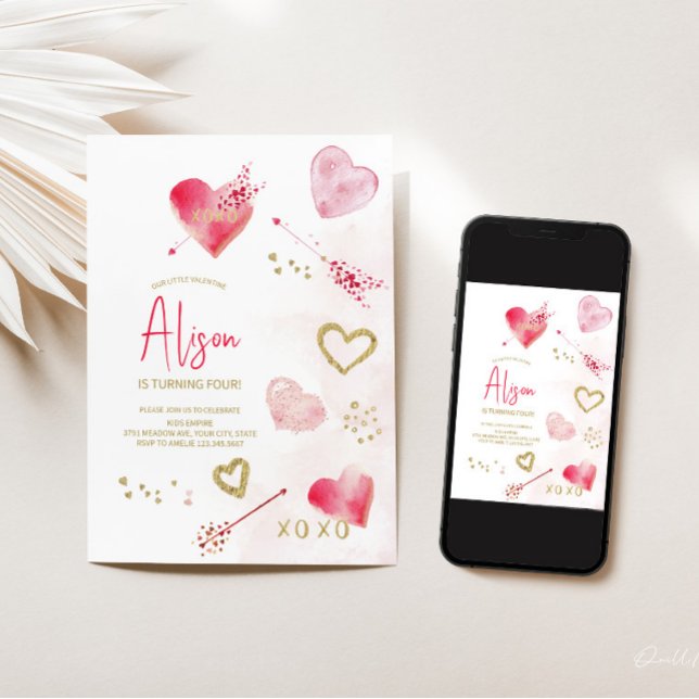 Valentine's Day Theme Birthday Invitation (Creator Uploaded)