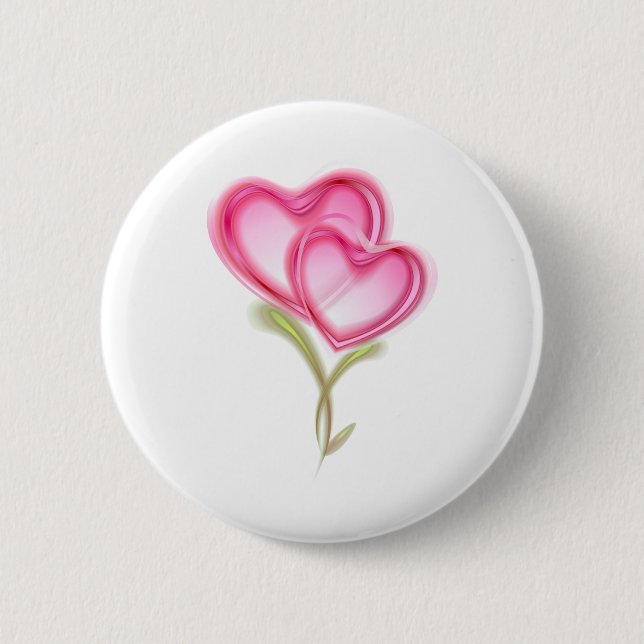 Valentine's Day Theme Hearts Design 2 Inch Round Button (Front)