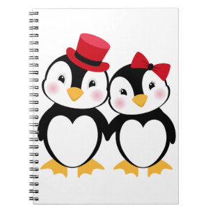 Valentine's day Theme Penguin couple Design. Notebook