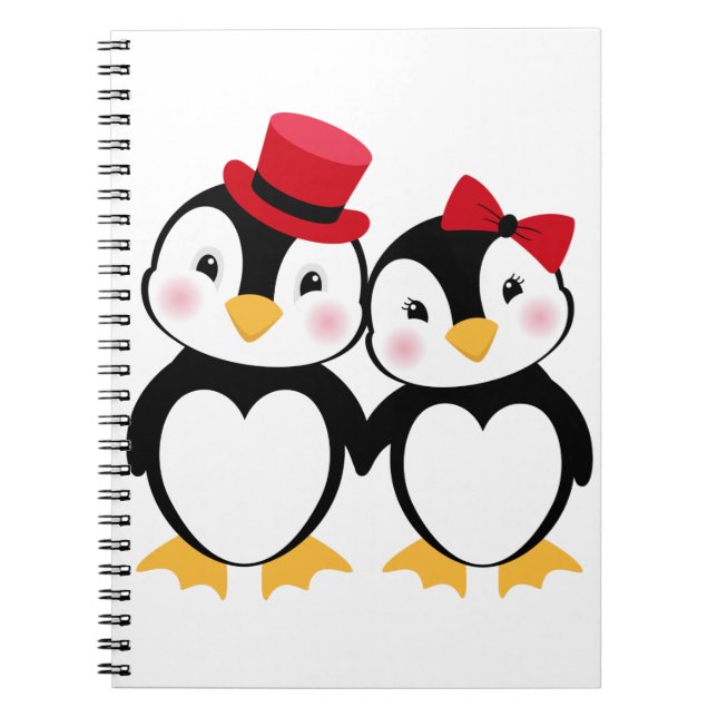 Valentine's day Theme Penguin couple Design. Notebook (Front)