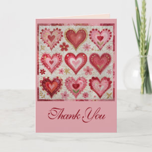 Valentine's Day Themed Quilting Pattern Patchwork Card