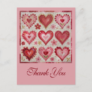 Valentine's Day Themed Quilting Pattern Patchwork Postcard