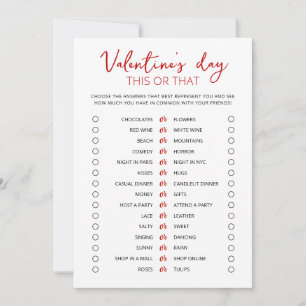 Valentine's day This or that Game Editable Card