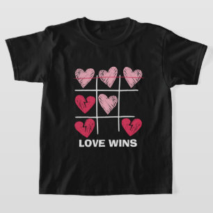 Valentine's Day Tic-Tac-Toe Love Wins T-Shirt