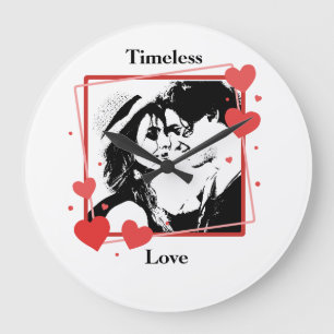 Valentine's Day Timeless Love Heart Frame Wall Large Clock