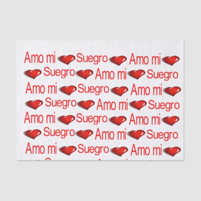 Valentine's Day Tissue Paper Amo mi Suegro Hearts (Front)