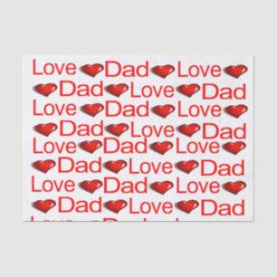 Valentine's Day Tissue Paper Love Dad Red Hearts
