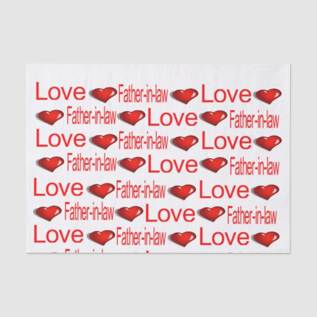 Valentine's Day Tissue Paper Love Father in law  (Front)