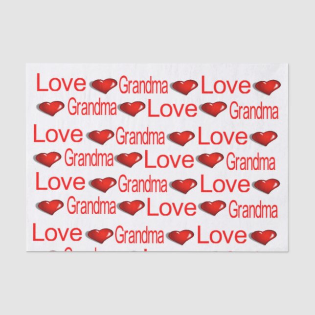 Valentine's Day Tissue Paper Love Mom Grandmother  (Front)