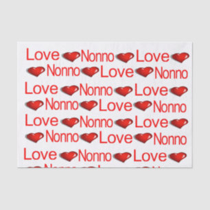Valentine's Day Tissue Paper Love Nonno Red Hearts