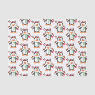 Valentine's Day Tissue Paper Penguin Hearts