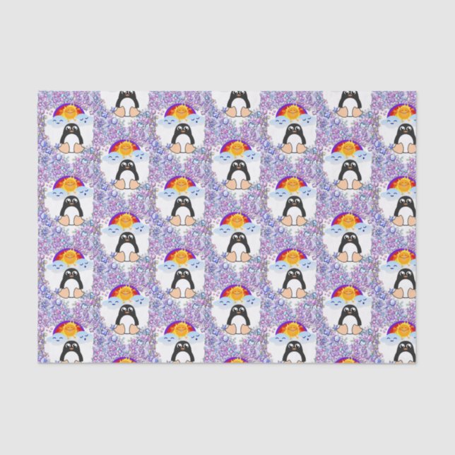 Valentine's Day Tissue Paper Penguin Hearts (Front)