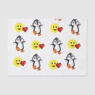 Valentine's Day Tissue Paper Penguin Hearts