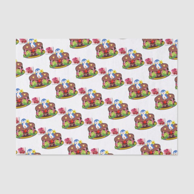 Valentine's Day Tissue Paper Penguin Hearts (Front)