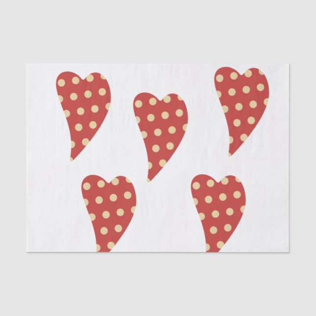 Valentine's Day Tissue Paper Red Hearts (Front)