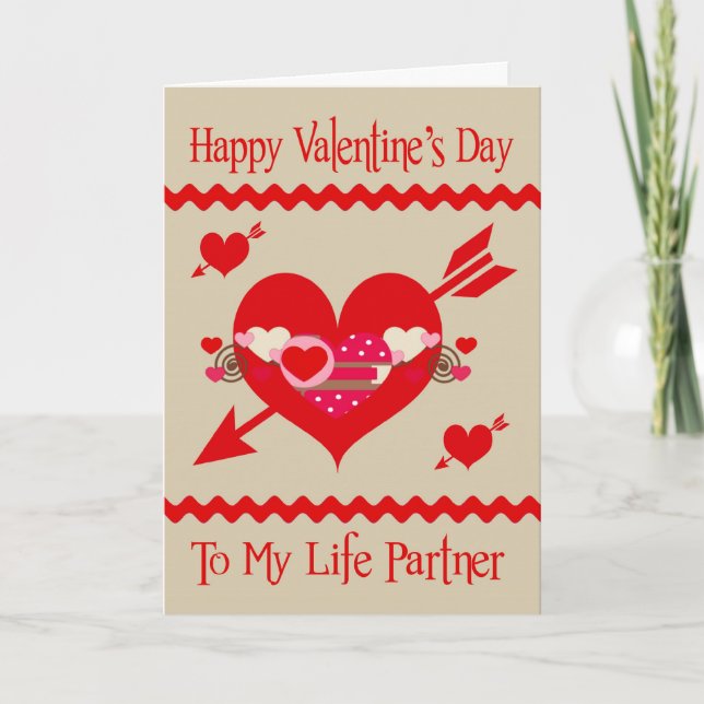 Valentine's Day To Life Partner greeting card (Front)