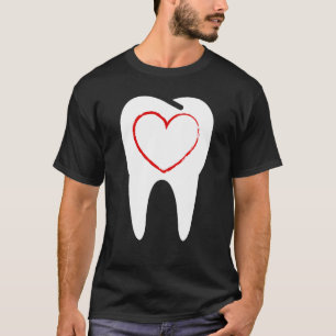 Valentines Day Tooth Heart Cute Teeth Dental Denti T-Shirt
