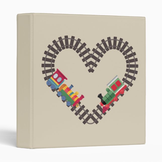 Valentines Day Train Railroad Heart  Binder (Front/Spine)