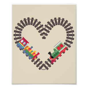 Valentines Day Train Railroad Heart  Photo Print