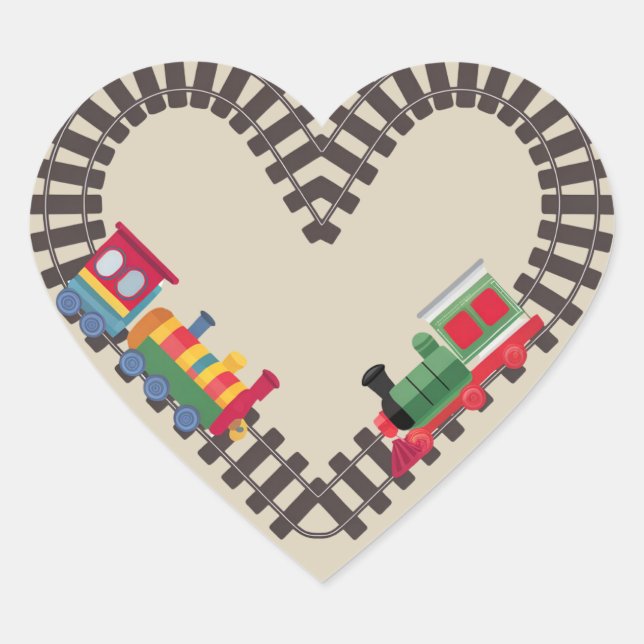Valentines Day Train Railroad Heart  Sticker (Front)