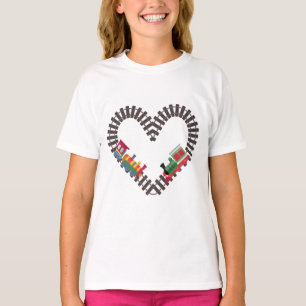Valentines Day Train Railroad Heart T-Shirt