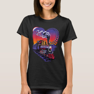 Valentines Day Train Railroad Heart Toddler Boys K T-Shirt