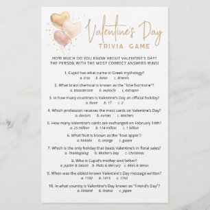 Valentine's day Trivia Game with Answers