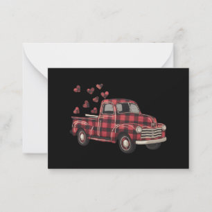 Valentine's Day Truck Funny Buffalo Plaid Leopard Card