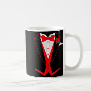 Valentine's Day Tuxedo Red Bow Tie Costume For Guy Coffee Mug
