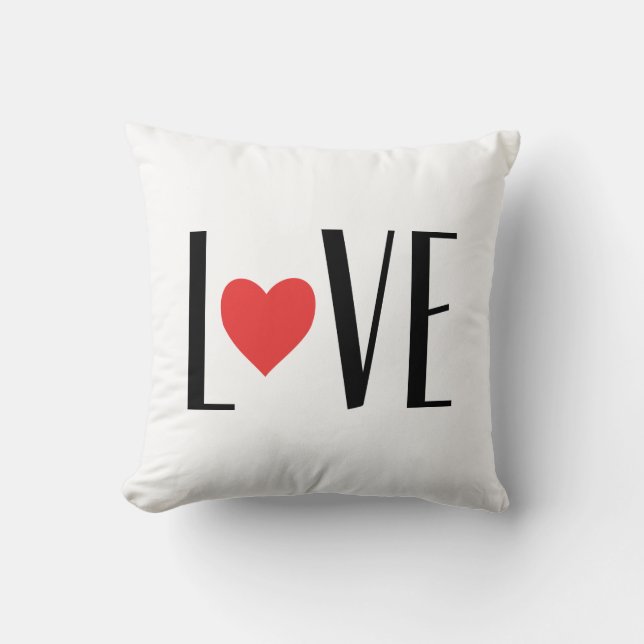 Valentine's Day Typography Love Throw Pillow (Front)