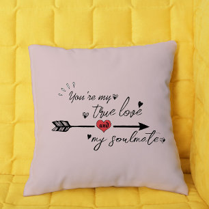 Valentine's Day Typography Text Throw Pillow
