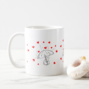 Valentine's Day Umbrella Red Hearts Mugs