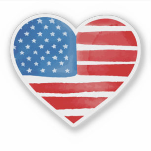 Valentines Day US American Flag Heart Patriotic