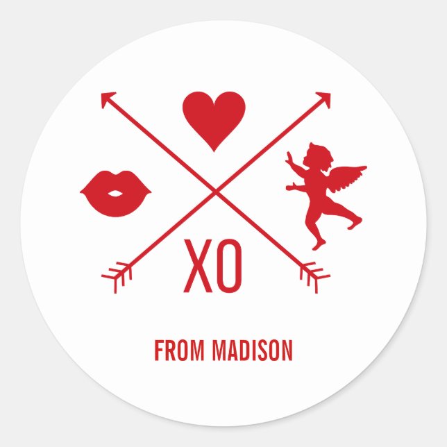 Valentine's Day Valentine Symbols Sticker (Front)