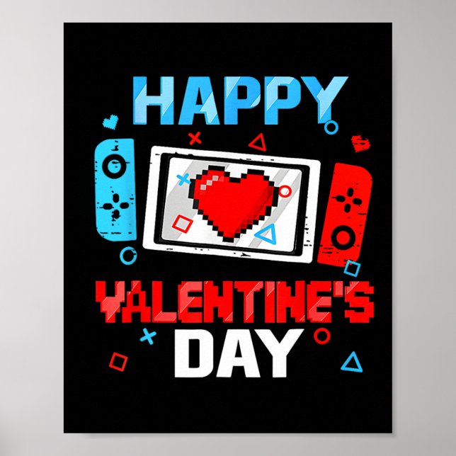 Valentines Day Video Game Controller Heart Boy Tod Poster (Front)