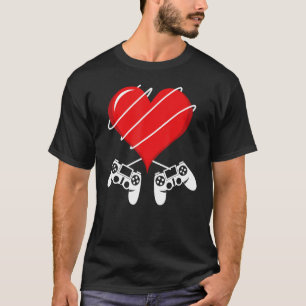 Valentine's Day Video Game Controller Heart Gamer  T-Shirt