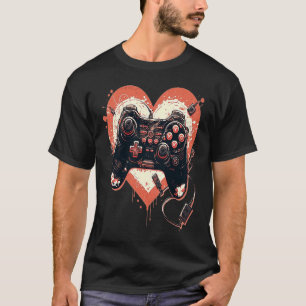 Valentine's Day Video Game Controller Heart Gamer T-Shirt