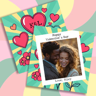 Valentine's Day   Vintage Colours Retro Photo Holiday Card