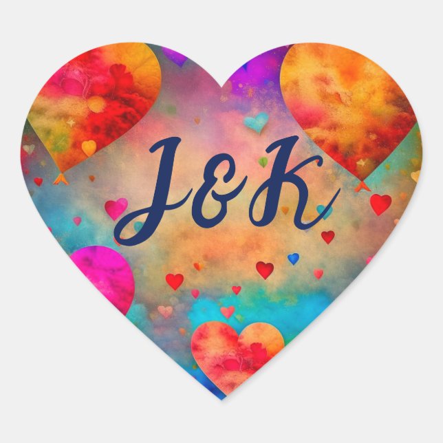 Valentine's Day Vintage Hearts Personalized Heart Sticker (Front)