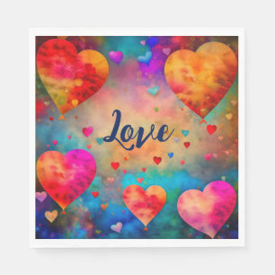 Valentine's Day Vintage Hearts Personalized Napkin
