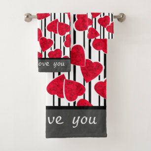 Valentine's day, wedding bath towel set