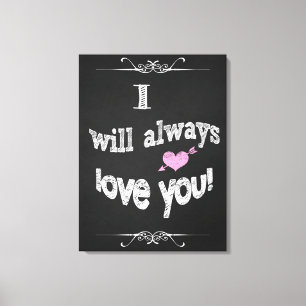 Valentine's Day, Wedding Canvas Chalkboard Art Print