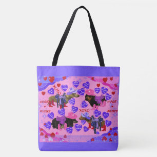 Valentine's Day Weenie Dog Tote Bag