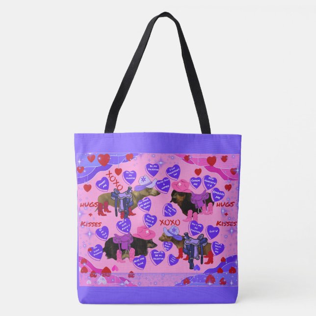 Valentine's Day Weenie Dog Tote Bag (Front)