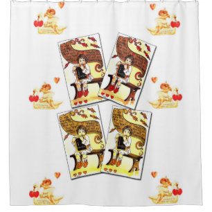 valentines day white love showercurtain